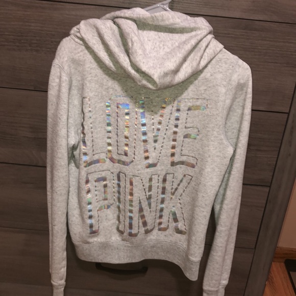 VS PINK grey Zip-up hoodie!🤍 - Picture 2 of 6